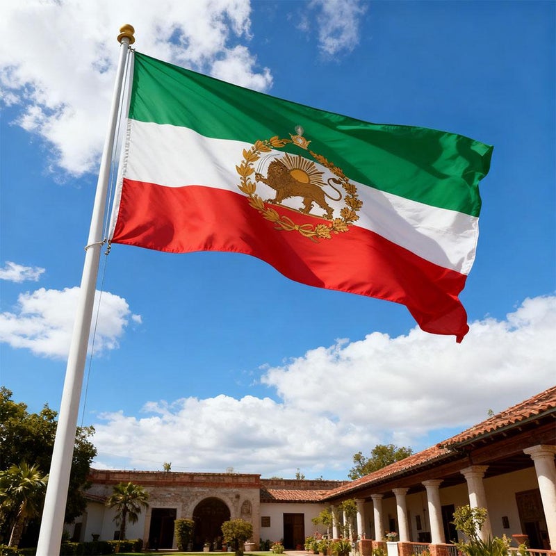 3×5 Ft Old Historic Iran Flag,Old Iranian Flag with Lion Sun Crown,Premium Polyester Former Iranian Persia Banner with 2 Brass Grommets,Suitable for Outdoor and Indoor - Image 4